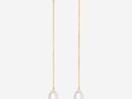 Organic Pearl + Diamond Drop Earrings Online now